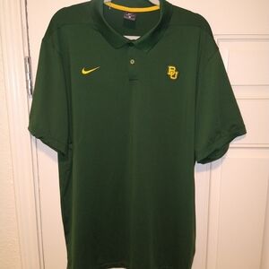 Nike Baylor University Bears NCAA Dri Fit Short Sleeve Polo Shirt Men’s sz XL.